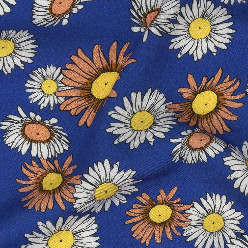 Rayon Batiste Print - Cobalt Floral - Mood Exclusive Lazy Daisy Days - Joann Fabrics