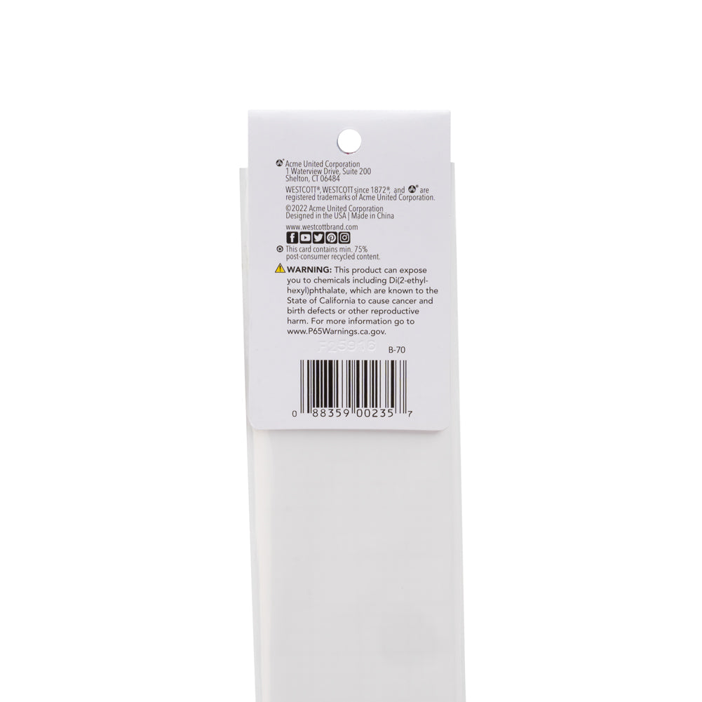 Westcott 8ths Graph Beveled Plastic Ruler - 12
