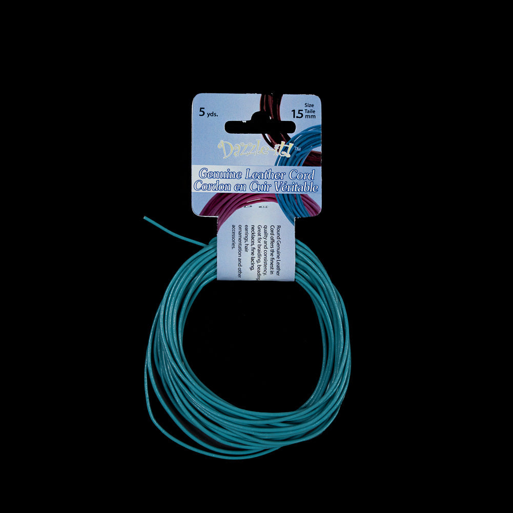 Dazzle-It Green- Blue Slate Genuine Leather Cord - 1.5mm - Joann Fabrics