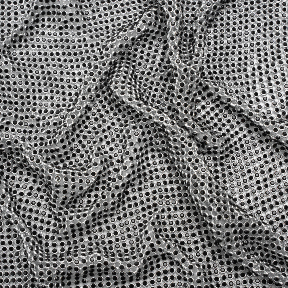 Rhinestone Aluminum Chainmail Fabric Panel, 3mm - Silver and Jet Black - Astraia Collection - Joann Fabrics