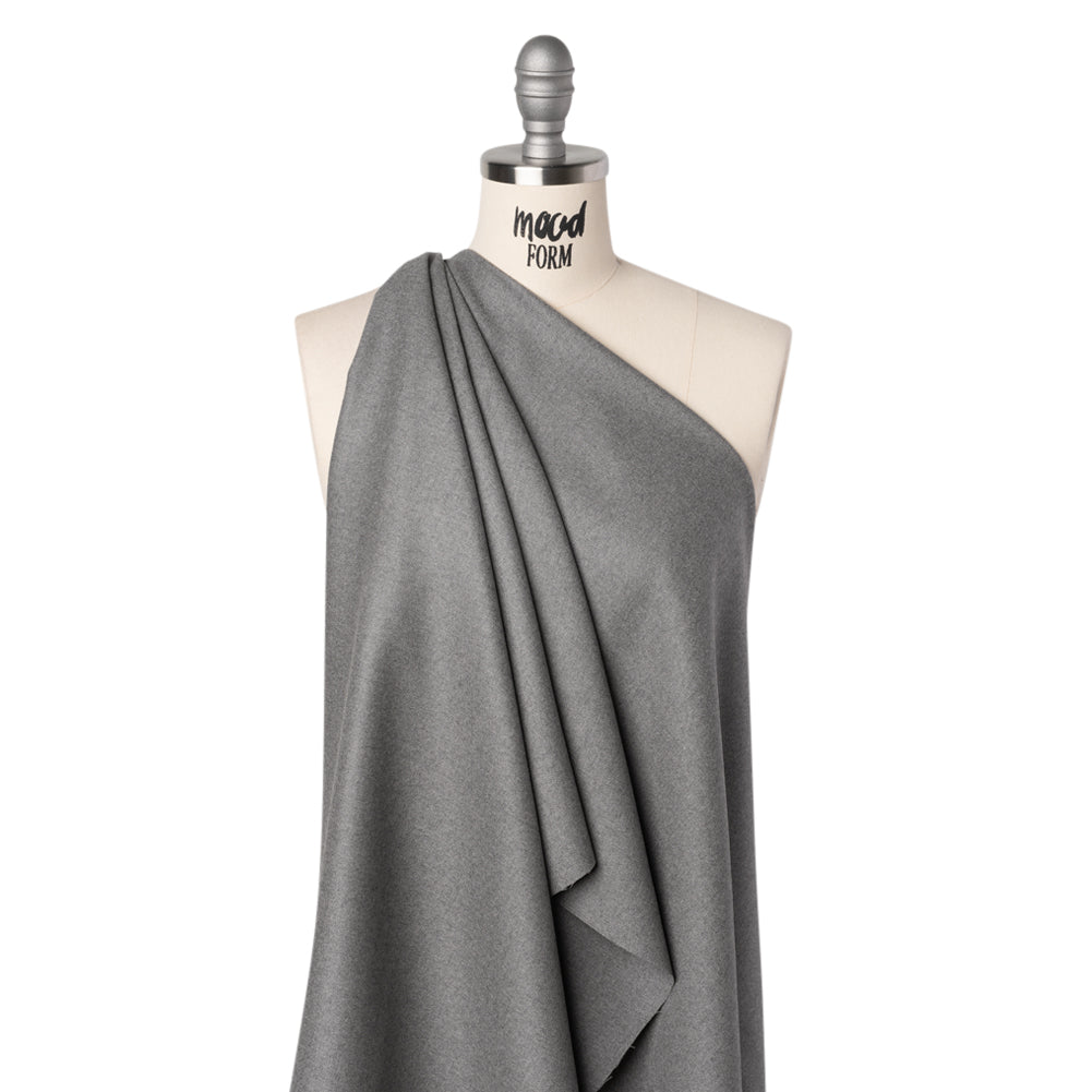 Brushed Virgin Wool Twill Made in Italy - Heathered Light Gray - Joann Fabrics
