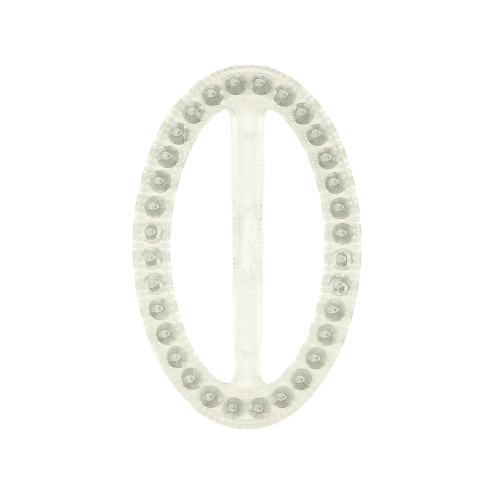 Vintage Crystal Rhinestones and Clear Oval Plastic Slider - 2