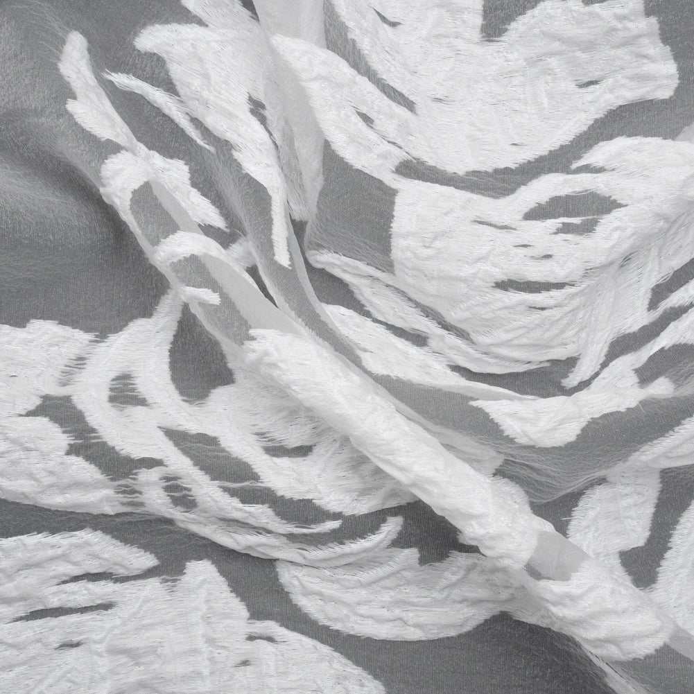 Metallic White Floral Luxury Burnout Brocade Panel - Joann Fabrics