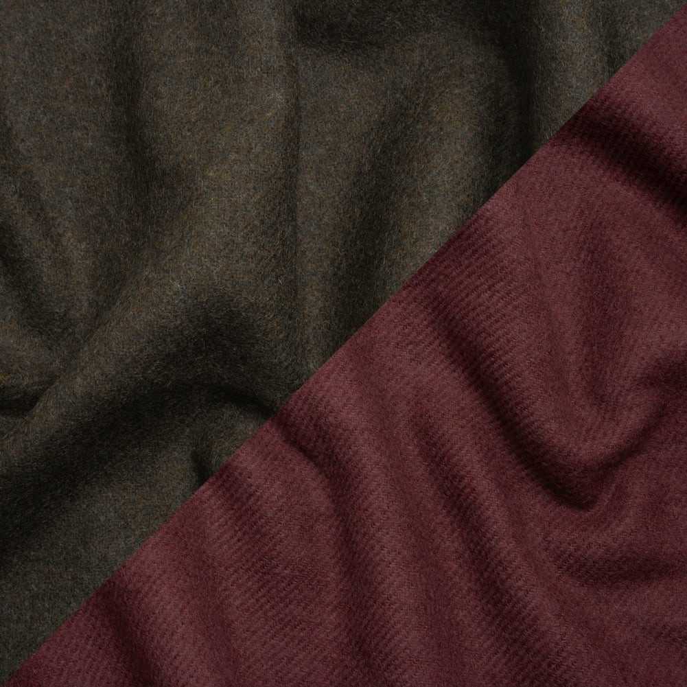 Italian Maroon and Brown Wool Blend Double Cloth Twill - Joann Fabrics