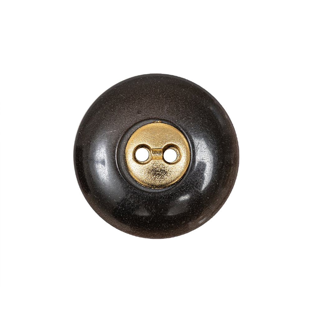 Brown with Gold Inset Two-Hole Saucer Button - 36L/23mm - Joann Fabrics