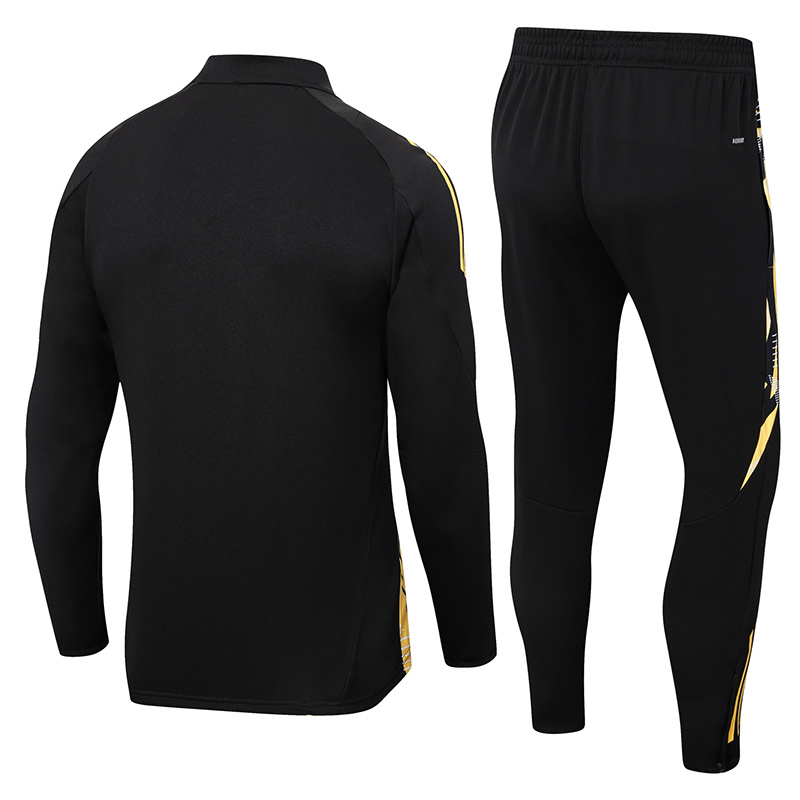 2024/2025 Real Madrid Black Half-Pull Training Suit Football Shirt 1:1 Thai Quality Set