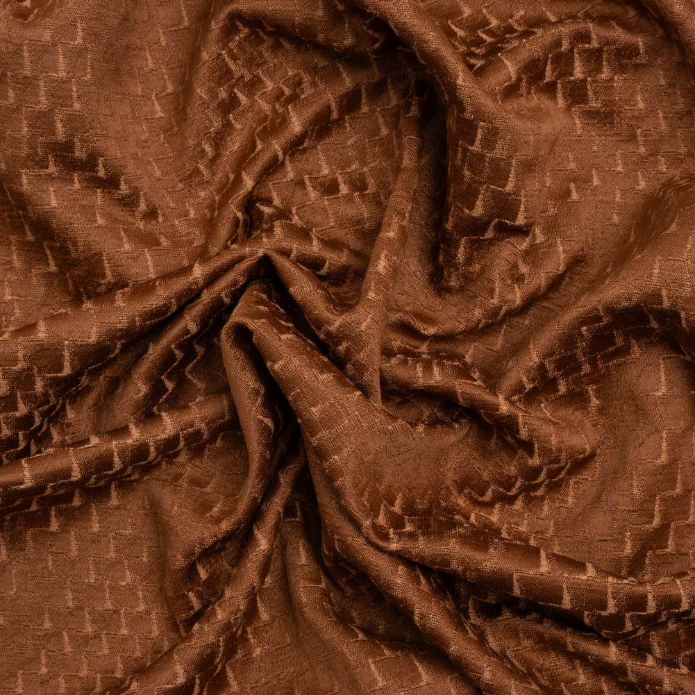Stairstep Zig Zags Recycled Polyester and Cotton Drapery Jacquard - Henna - British Imported - Joann Fabrics