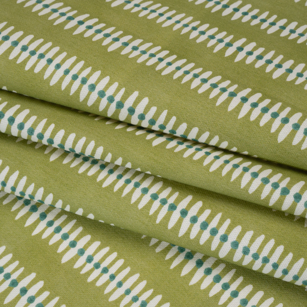 Cotton and Linen Canvas Print - Leaf Dash and Dot Stripes - British Imported - Joann Fabrics