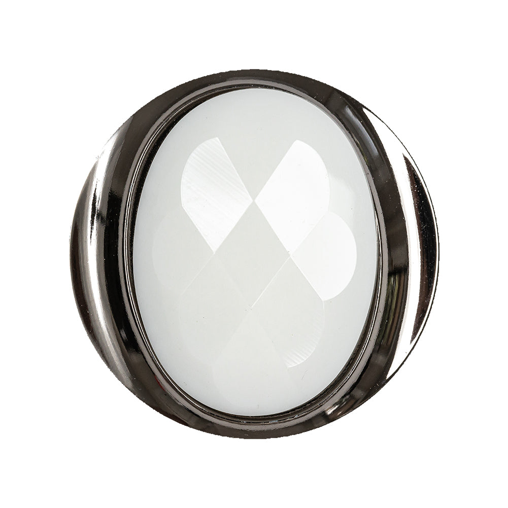 White and Gunmetal 2-Piece Faceted Shank Back Button - 44L/28mm - Joann Fabrics