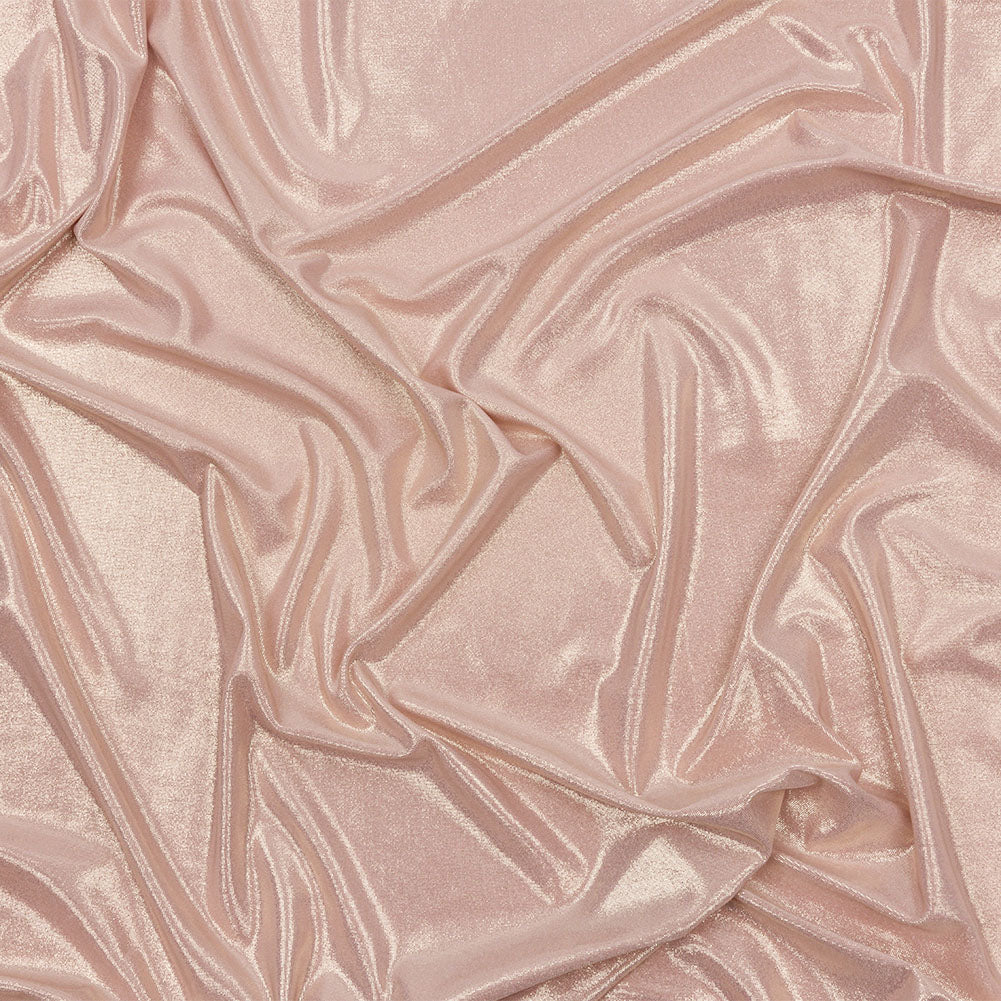 Polyester Interlock Knit with Gold Foiling - Pale Pink - Oriana Collection - Joann Fabrics