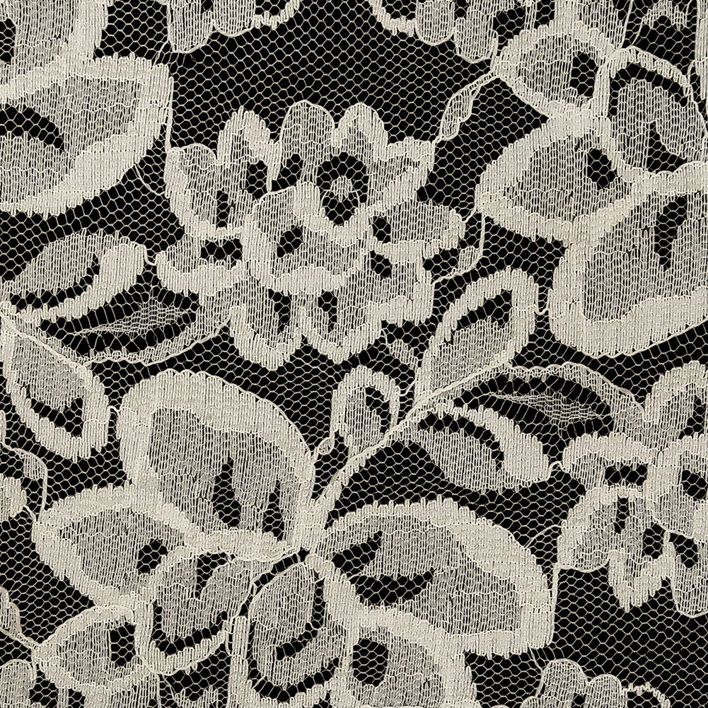 White Floral Lace Trim with Finished Edges - 5.5