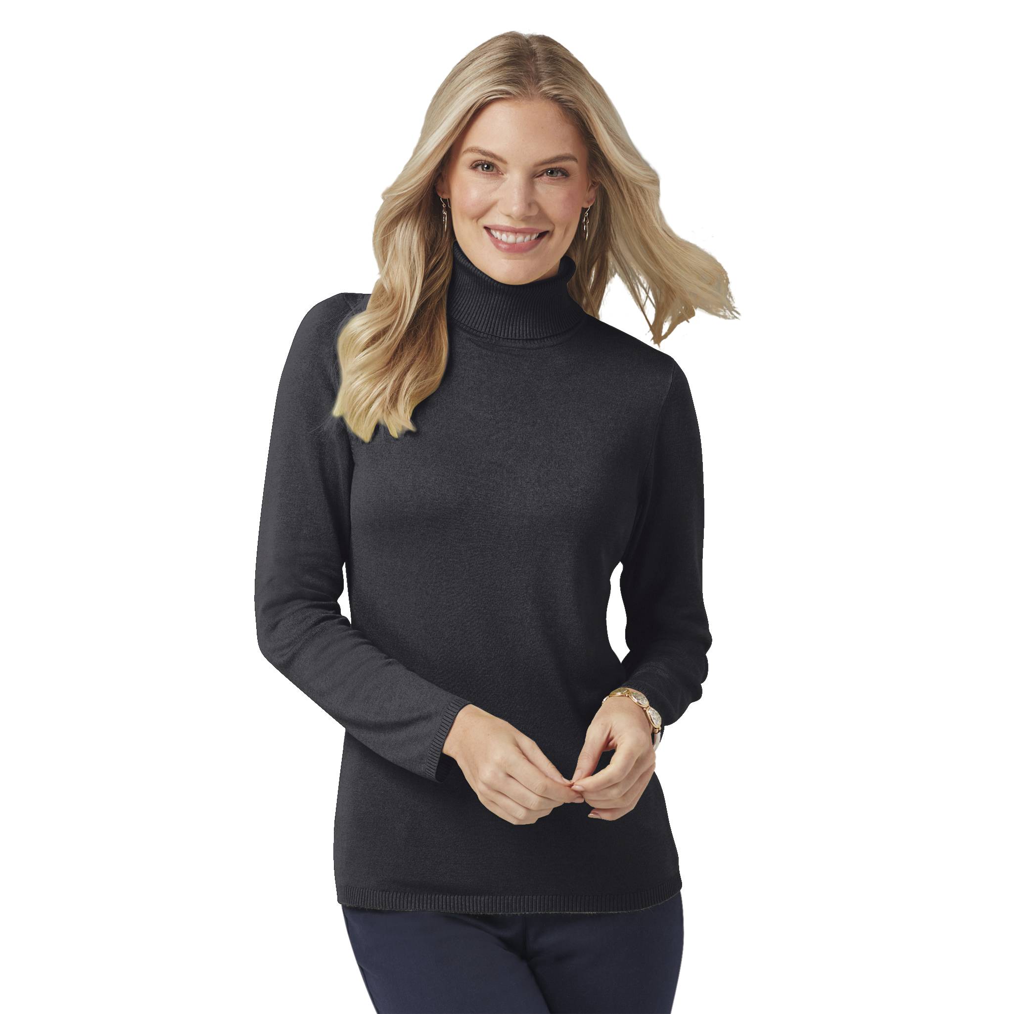 Soft Fine-Gauge Knit Turtleneck Sweater, Long Sleeves - Northstyle Catalog