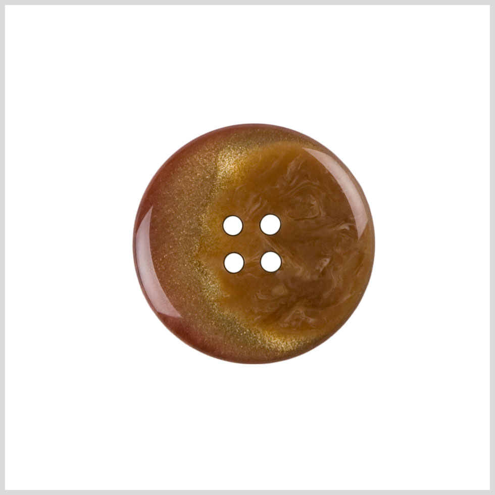 Plastic 4-Hole Button - 36L/23mm - Rust and Gold Shimmering Swirls - Joann Fabrics