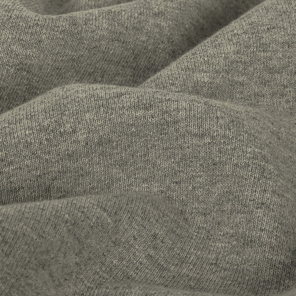 Cotton Fleece Backed Jersey - Heathered Gray and Ivory - Leida Collection - Joann Fabrics