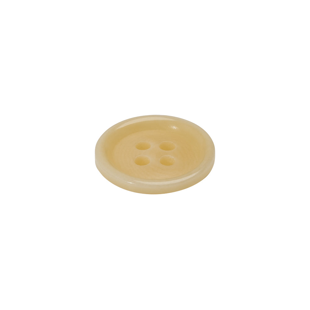 Horn 4-Hole Button - 24L/15mm - Light Beige Narrow Rim - Joann Fabrics
