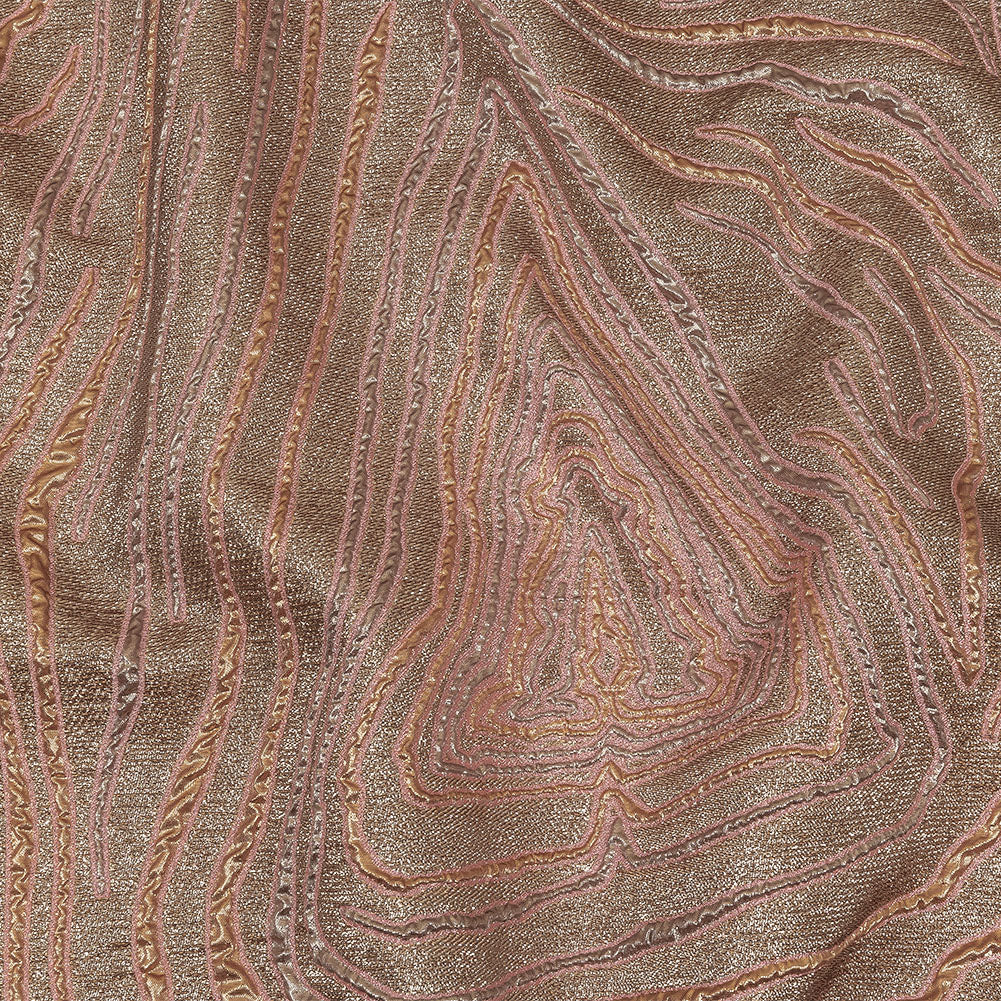 Metallic Gold, Silver and Pink Contour Lines Luxury Brocade - Joann Fabrics