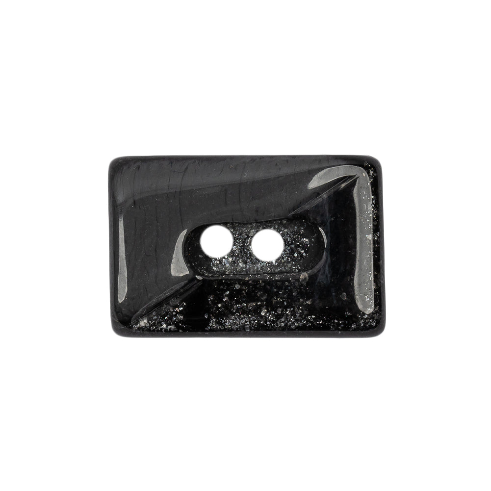 Matte Black and Gray Sparkles Rectangular 2-Hole Button - 42L/27mm - Joann Fabrics