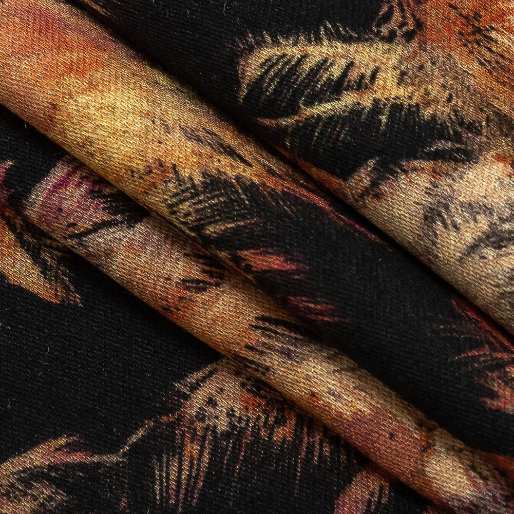 Rayon Challis - Black and Pink Palm Trees - Pindorama Print - Mood Exclusive Rio Collection - Joann Fabrics