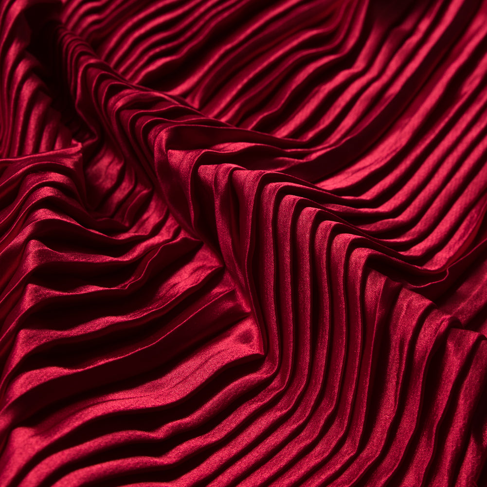 Pleated Stretch Satin - Red - Andreas Collection - Joann Fabrics