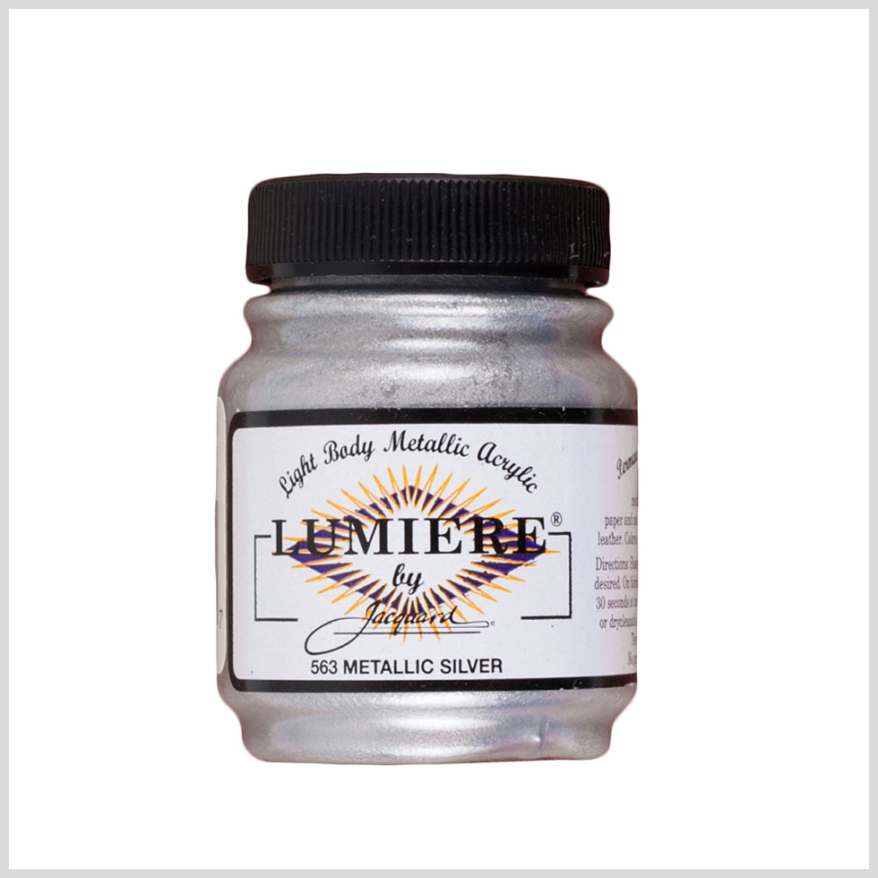 Jacquard Lumiere Textile Paint - 563 Metallic Silver - Light Body Metallic Acrylic - Joann Fabrics