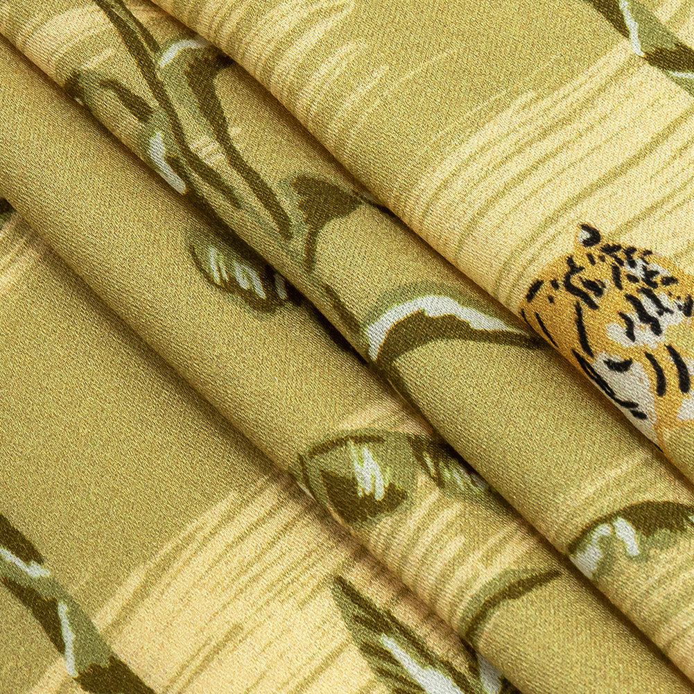 Rayon Challis - Palm Trees and Big Cats - Cerrado Print - Mood Exclusive Rio Collection - Joann Fabrics