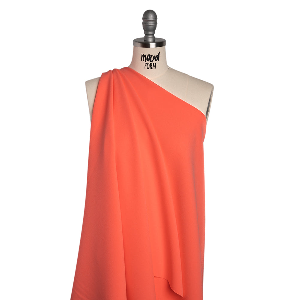 Stretch Polyester Crepe by Alex Perry - Neon Coral Pink - Designer Deadstock - Joann Fabrics