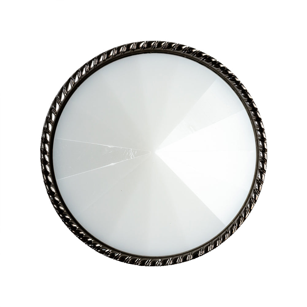White and Gunmetal 2-Piece Cone-Shaped Shank Back Button - 45L/29mm - Joann Fabrics
