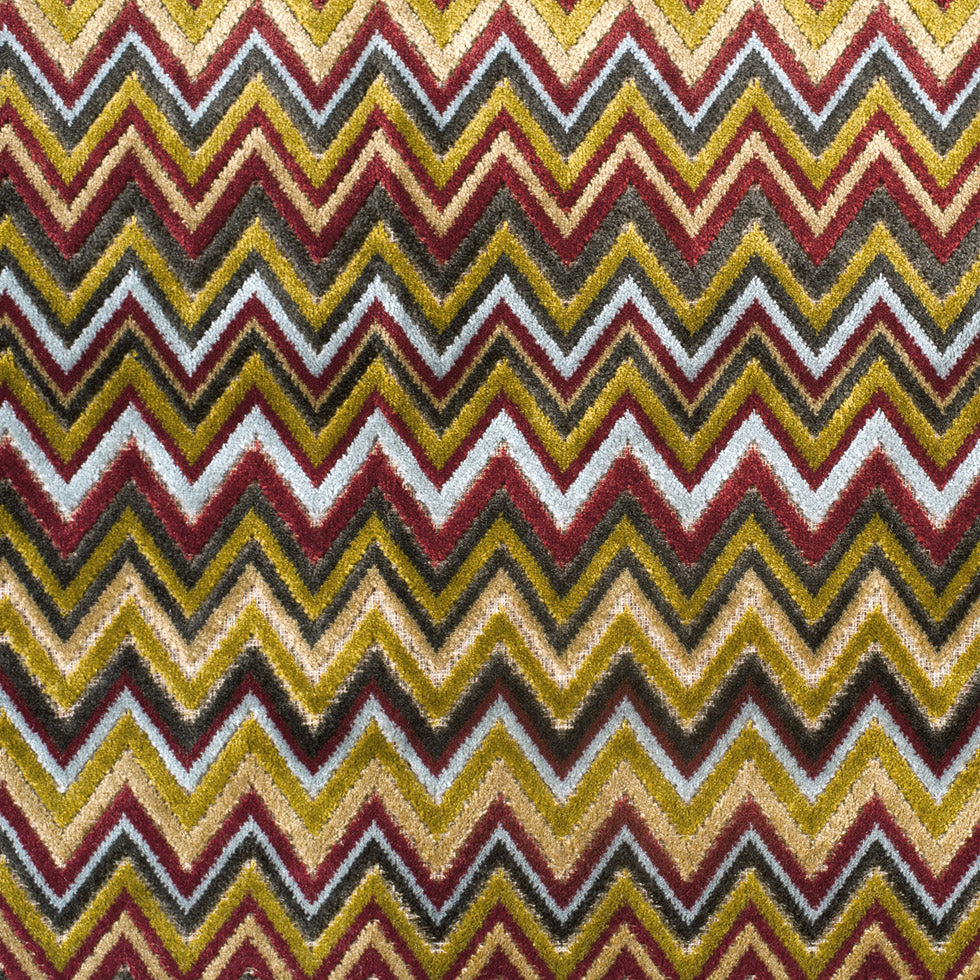 Olive & Crimson Flamestitch Velvet Tapestry - Joann Fabrics