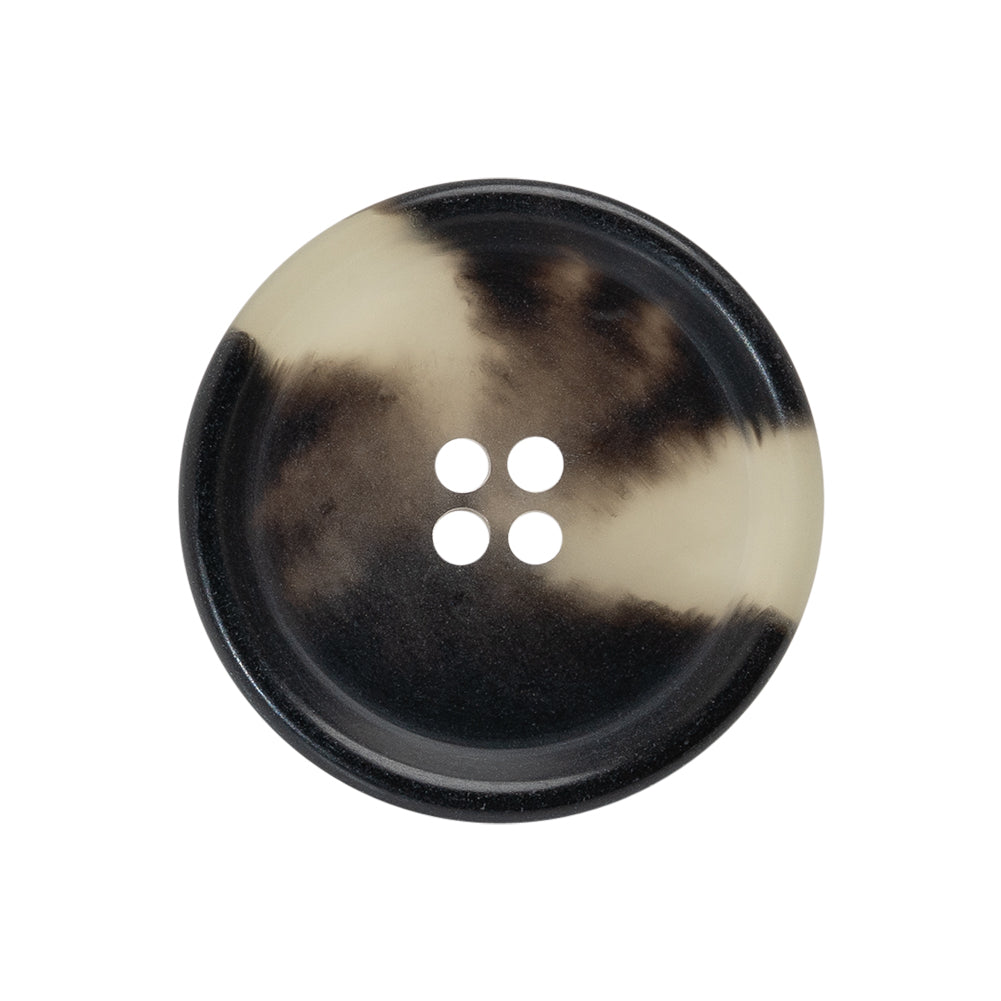 Italian Matte Black and White Rimmed 4-Hole Button - 40L/25.5mm - Joann Fabrics