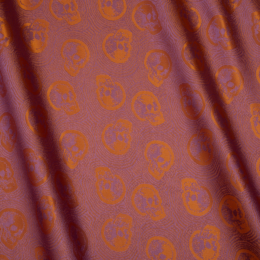 Skulls Jacquard Lining - Orange and Lavender Bi-Color - Thalia Collection - Joann Fabrics
