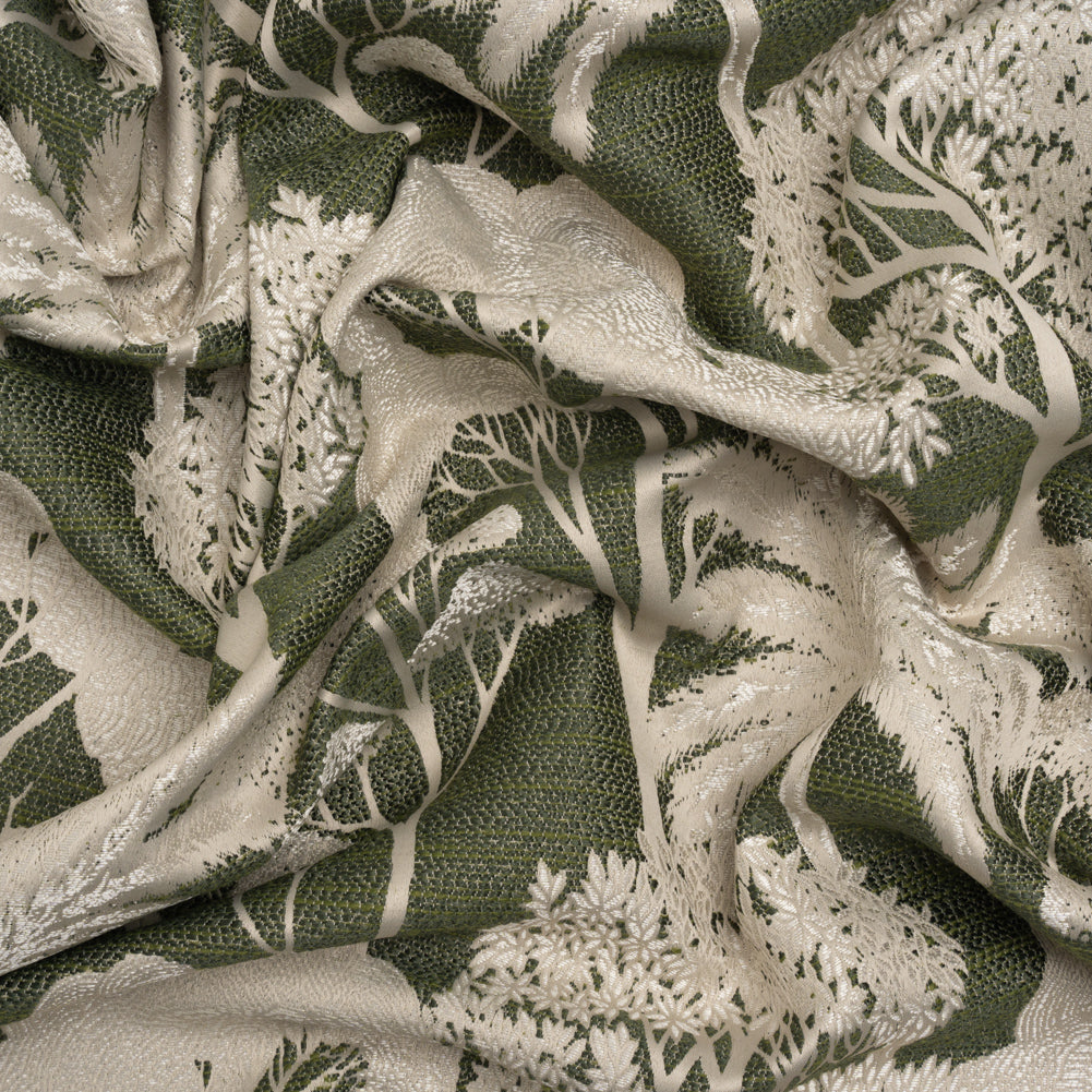 Recycled Polyester Drapery Jacquard - Forest Jungle Trees - British Imported - Joann Fabrics