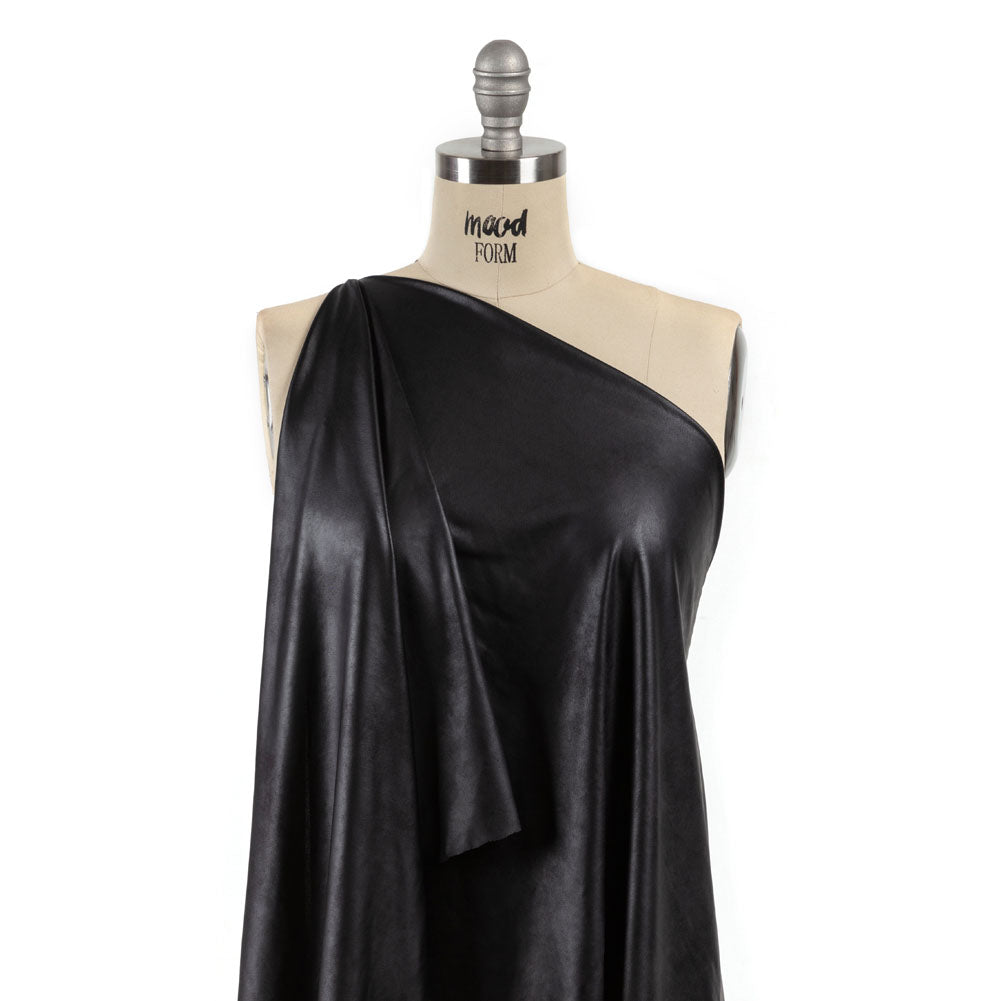 Faux Leather Foil Stretch Polyester Knit - Black Cloud Textured - Vanessa Collection - Joann Fabrics