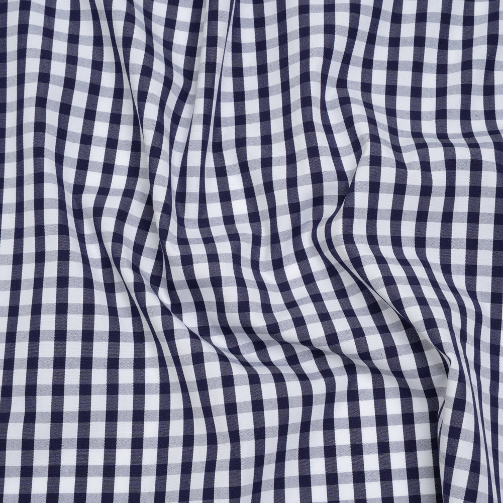 Cotton Shirting - Navy Blue and White Checks - Deadstock - Joann Fabrics