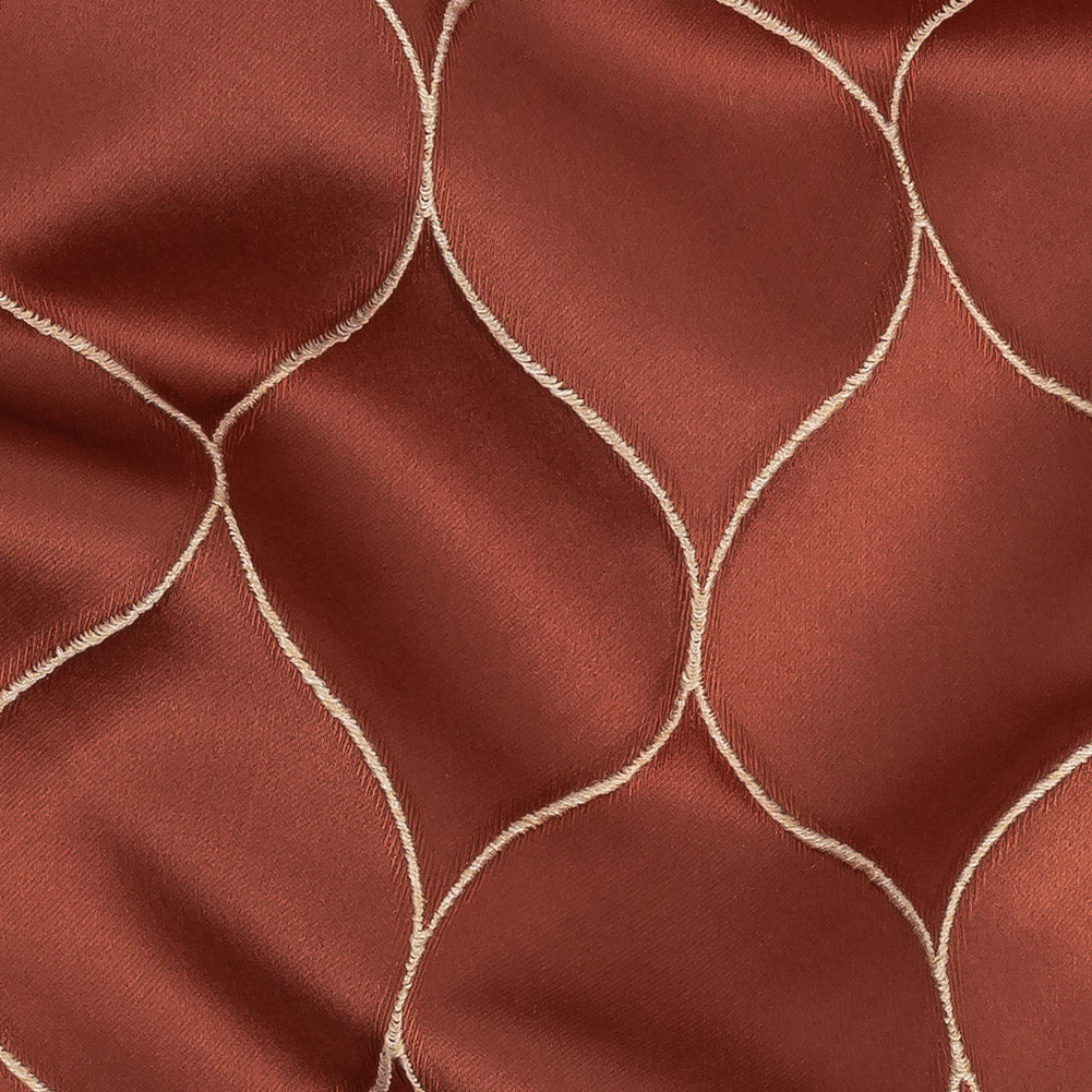 Satin-Faced Drapery Jacquard - Coral Ogees - British Imported - Joann Fabrics