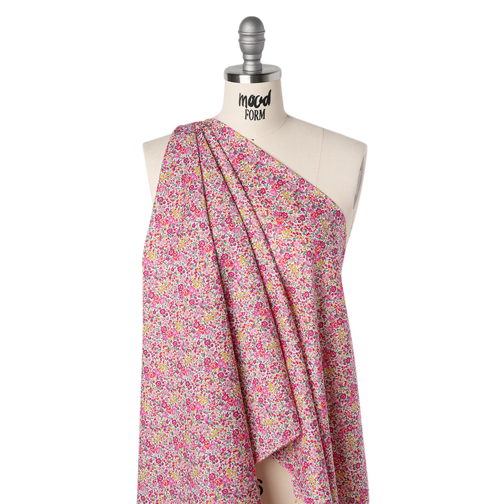 Liberty Fabrics Tana Lawn® - Emma and Georgina Pink - Nany Pink, Yellow and Green Floral - Joann Fabrics