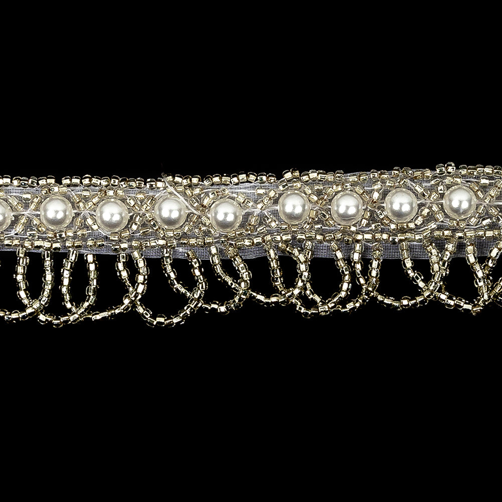 Vintage Fancy Pearl Beaded Fringe - 1