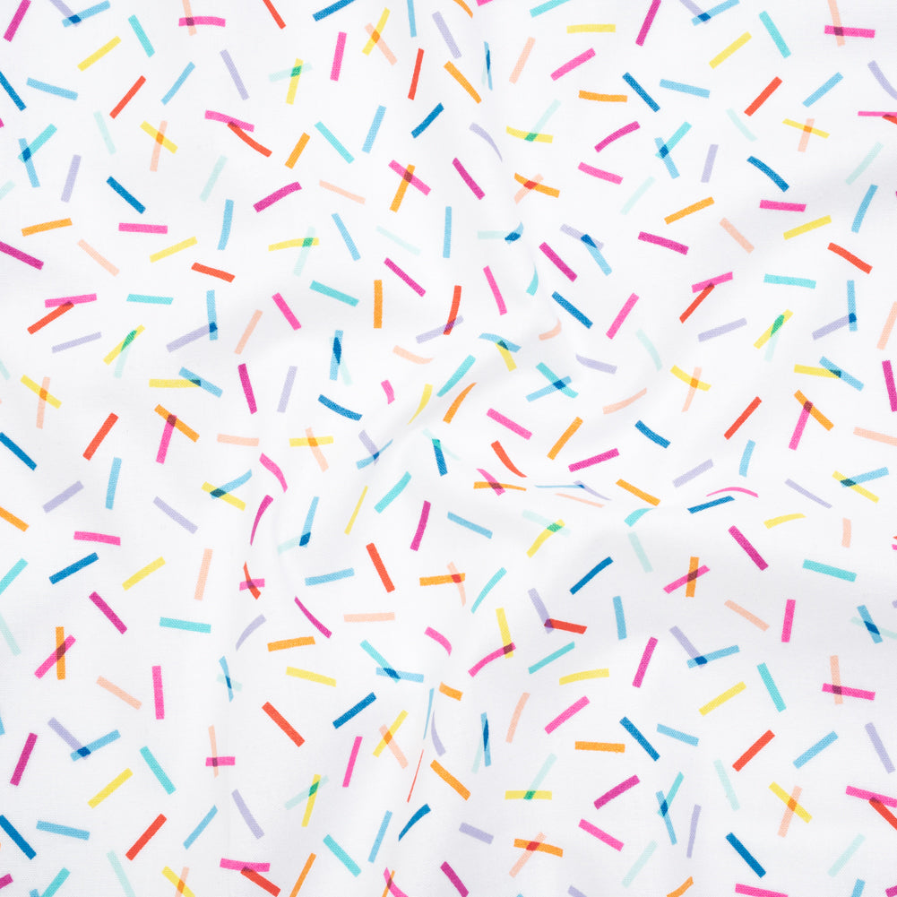 Printed Quilting Cotton by Ghazal Razavi for FIGO Studio - Rainbow and White Confetti - Dovetail Collection - Joann Fabrics