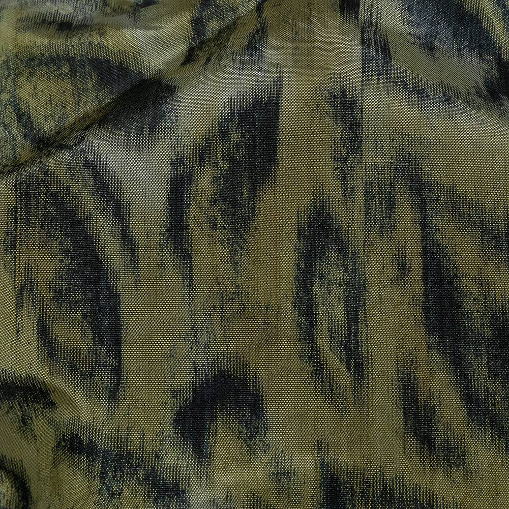 Italian Olive Green and Blue Graphite Spotted Warp Printed Polyester Faille - Joann Fabrics
