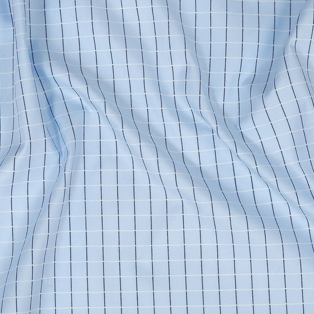 Premium Light Blue Woven Checks Dobby Cotton Shirting - Joann Fabrics
