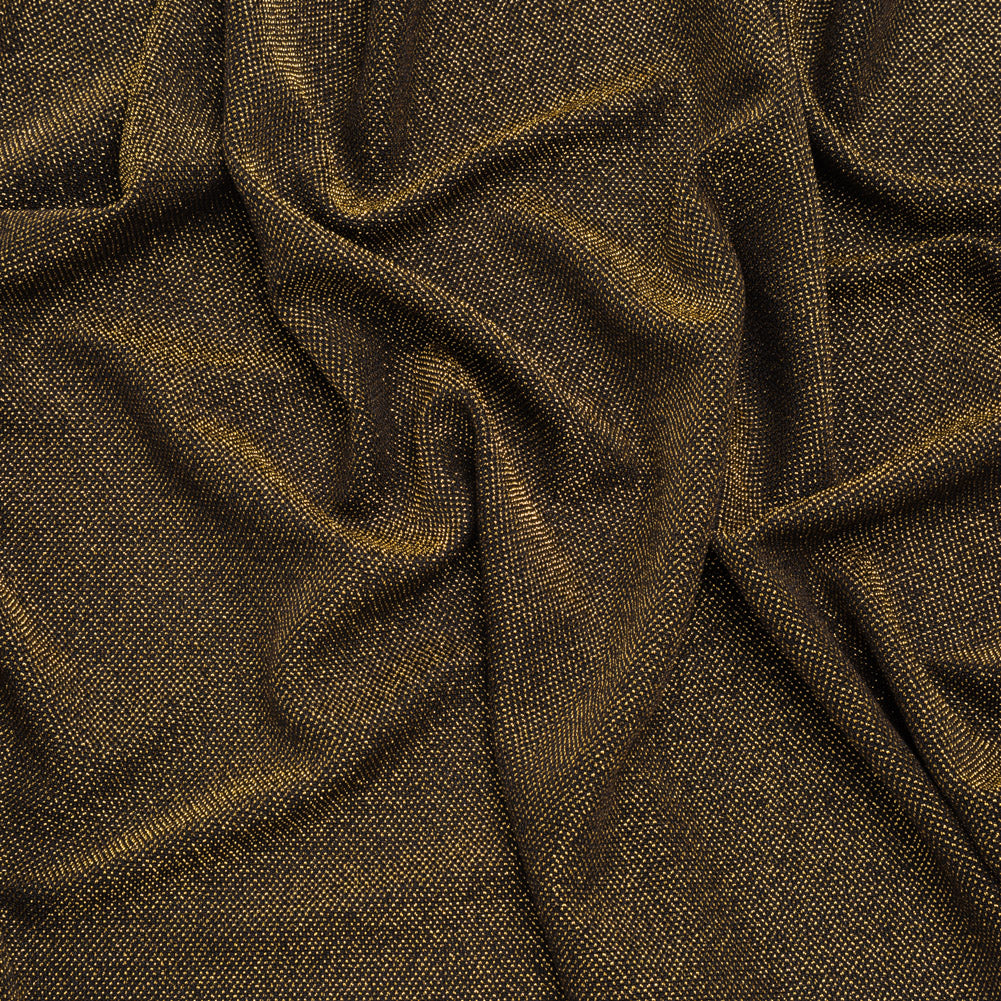 Stretch Metallic Nylon Jersey - Black and Gold - Designer Deadstock - Joann Fabrics