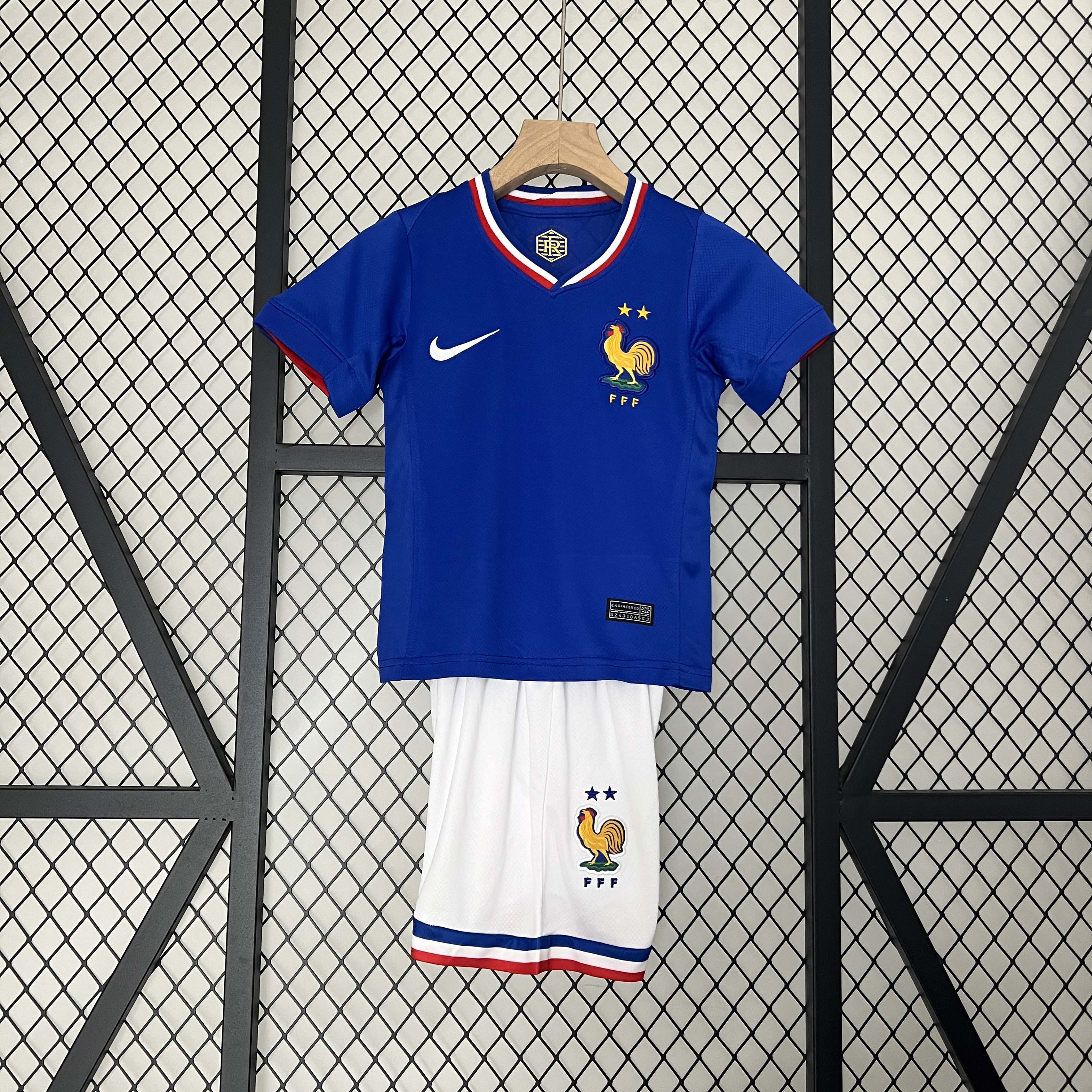 2024-2025 France Home Football Shirt 1:1 Thai Quality Kids Size