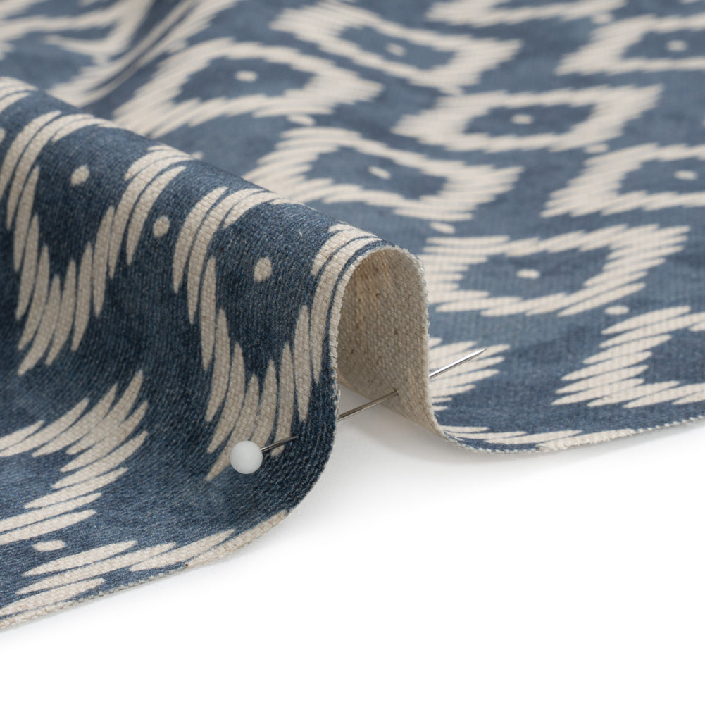 Cotton and Linen Canvas Print - Steel Diamonds and Dots - British Imported - Joann Fabrics