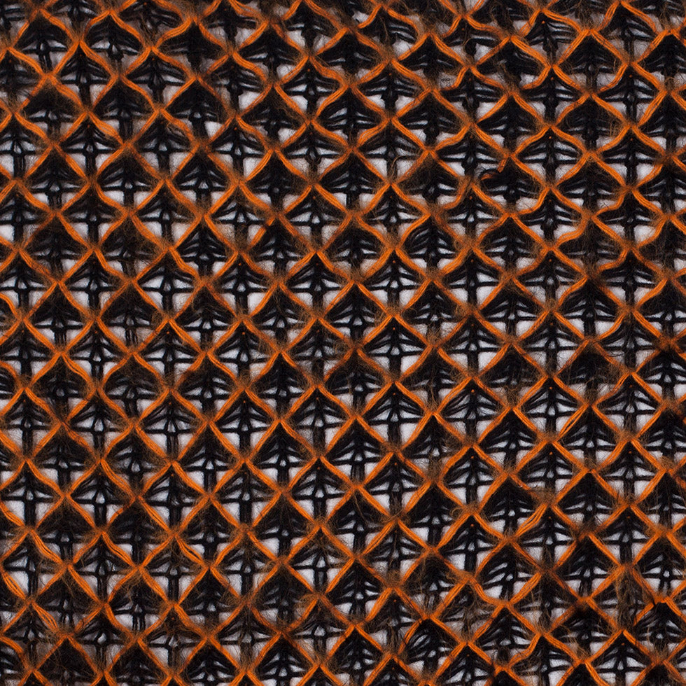 Lacey Diamonds Acrylic Knit - Black and Orange - Joann Fabrics