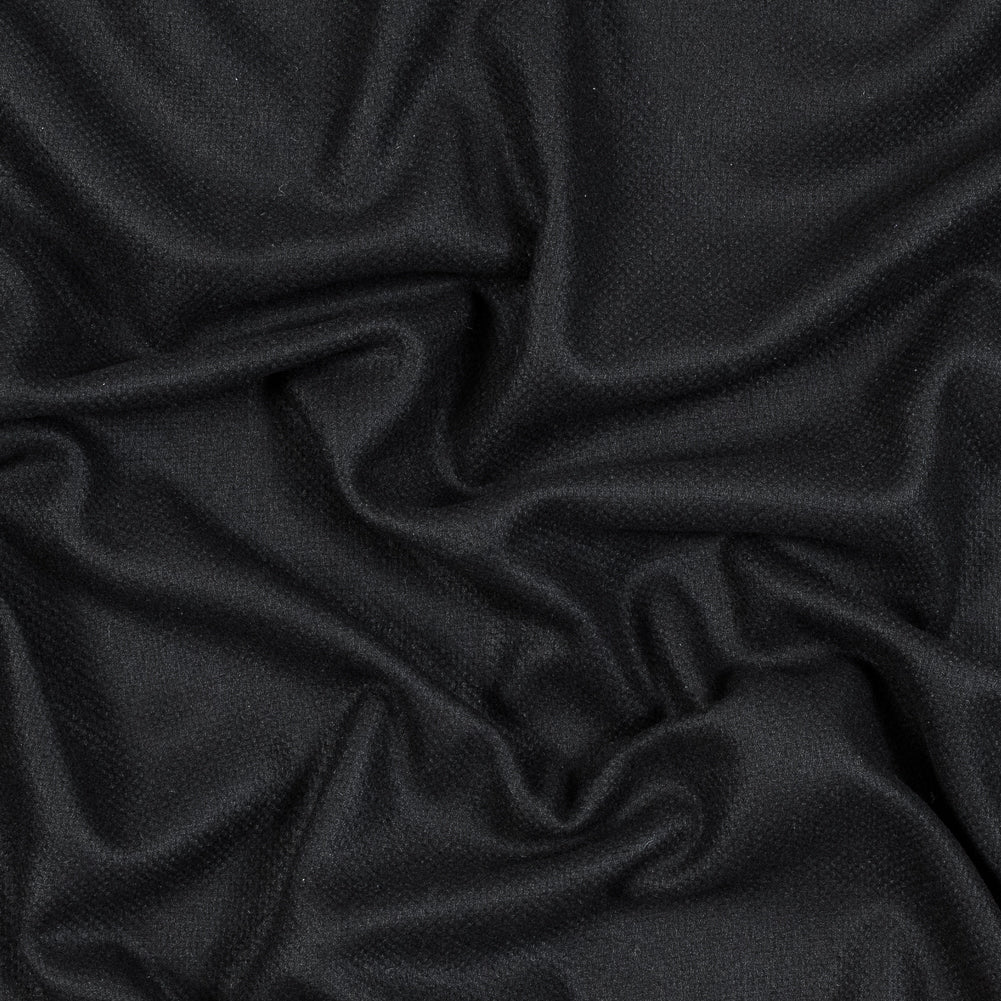 Black Basketwoven Wool and Cashmere Coating - Joann Fabrics