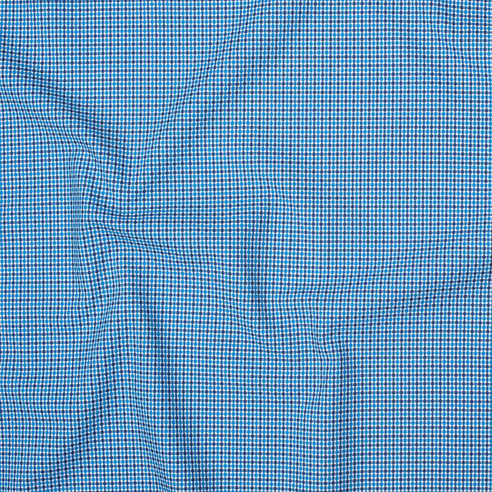 Premium Blue, Black and White Geometric Cotton Dobby Shirting - Joann Fabrics