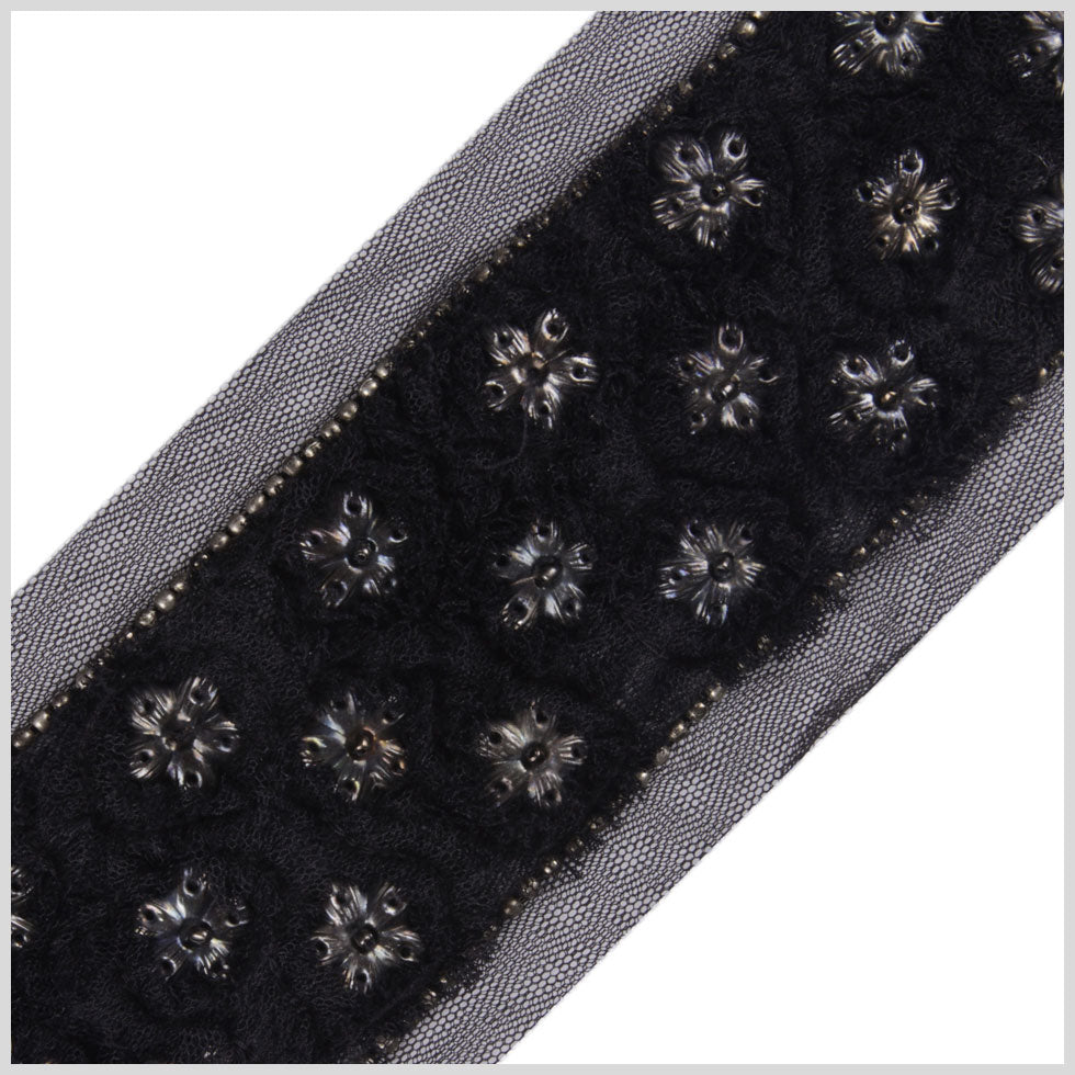 Black/Gunmetal Fancy Beaded Trim - Joann Fabrics