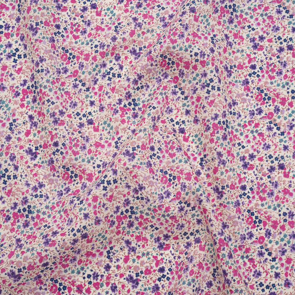 Liberty Fabrics Tana Lawn® - Phoebe Purple - Pink, Purple and Blue Little Flowers - Joann Fabrics