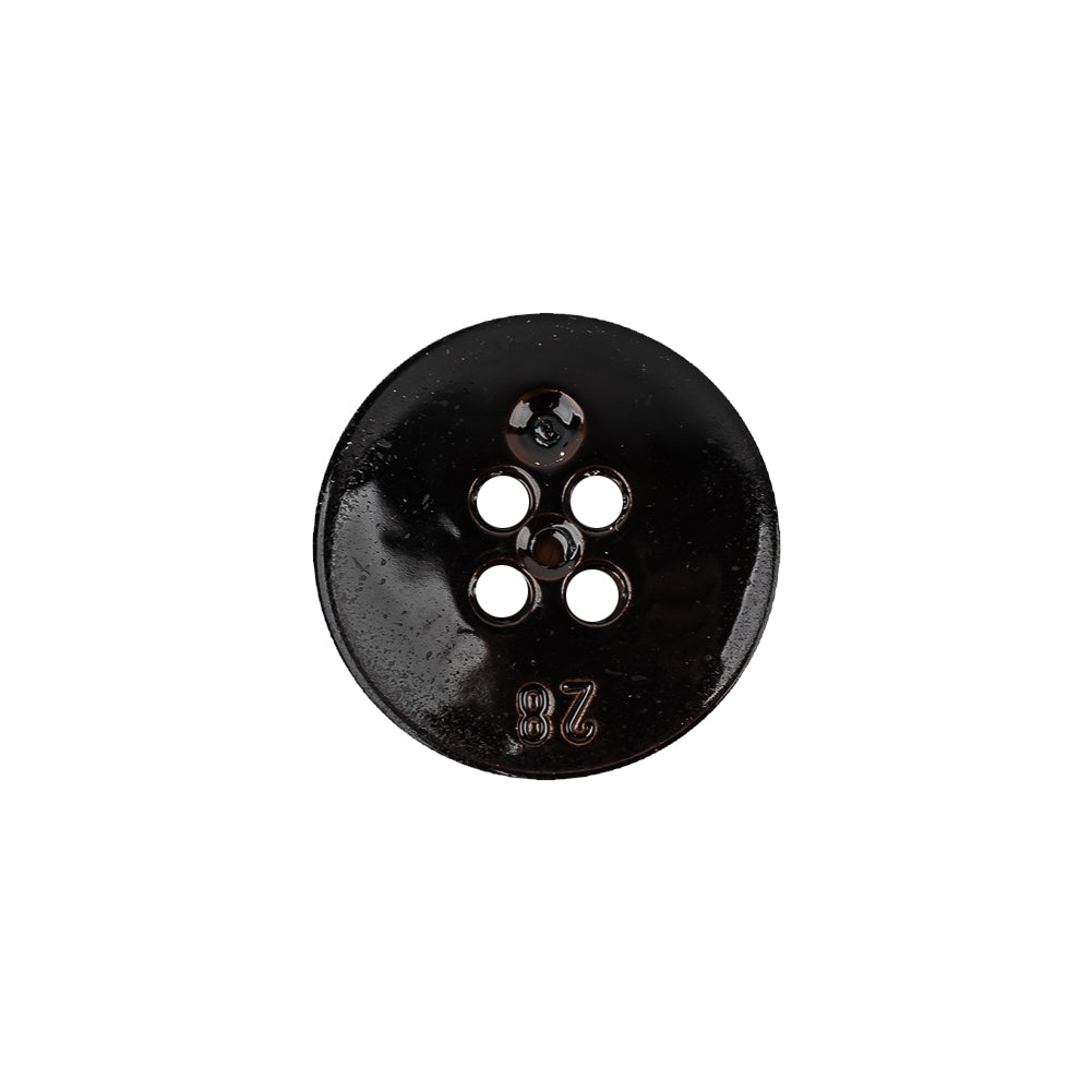 Italian Glossy Midnight Brown Abstract Molded 4-Hole Faux Leather Button - 28L/18mm - Joann Fabrics