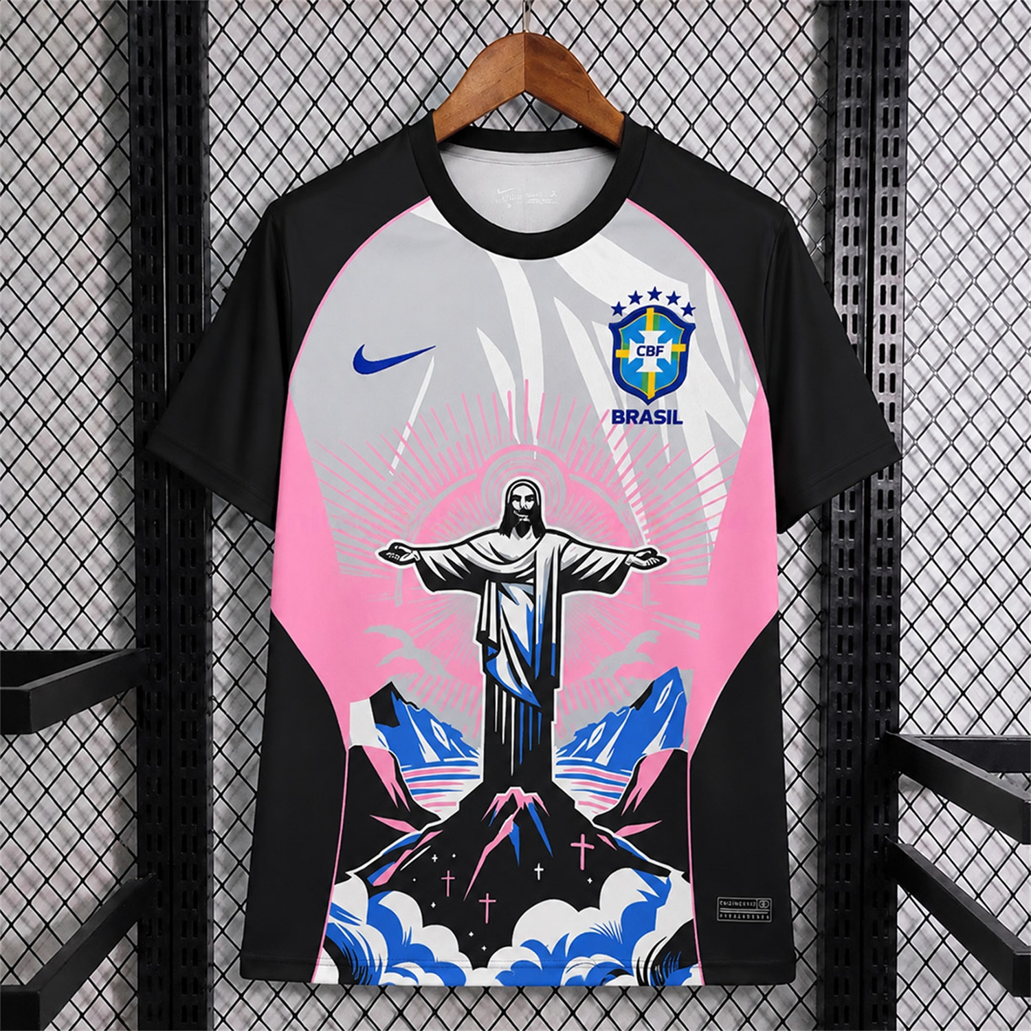 Brazil 2026 Gray With White Jesus Statue Special Jersey - Fans Version - UnitedFutballJersey