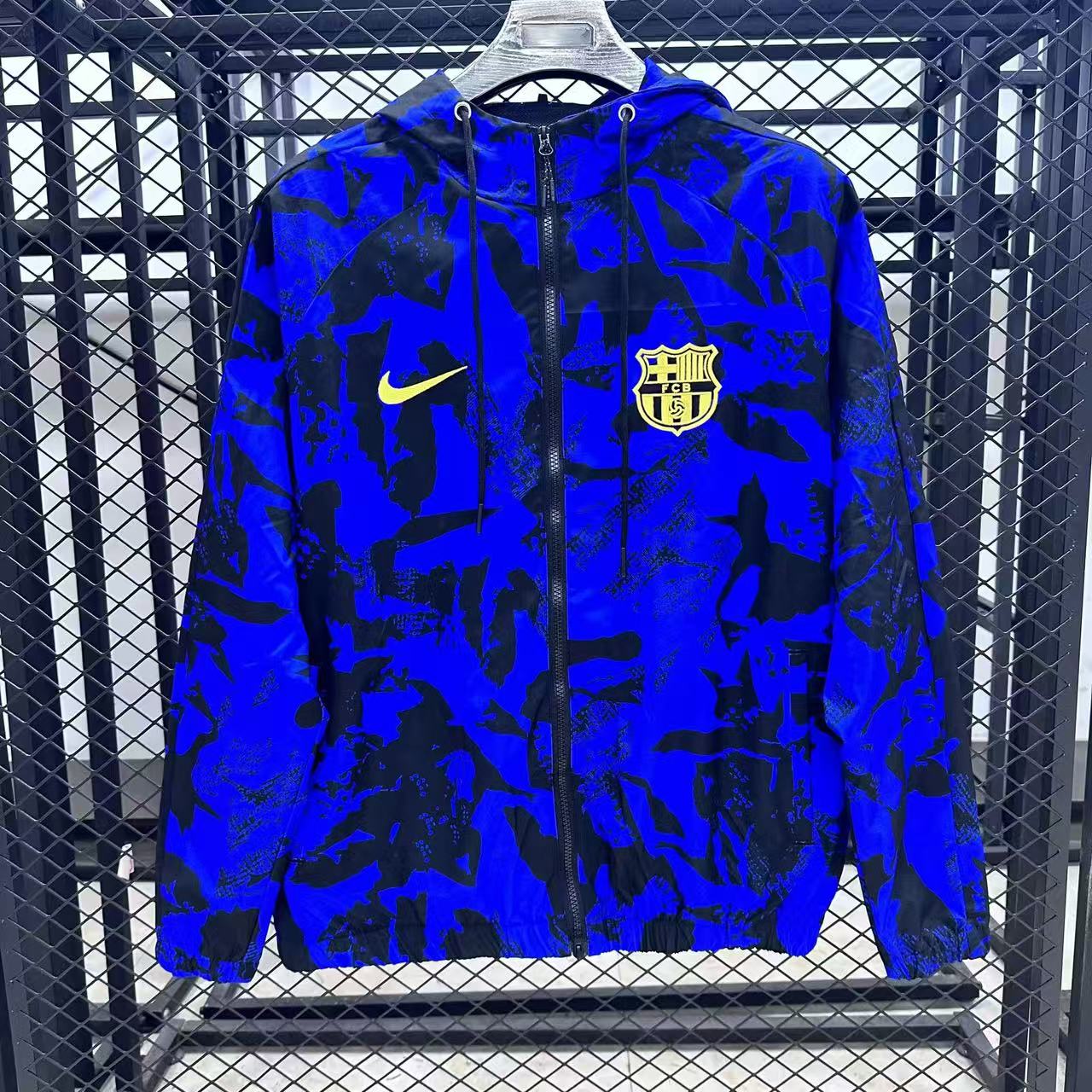 2025/2026 Barcelona Windbreaker Blue and Black Jersey 1:1 Thai Quality